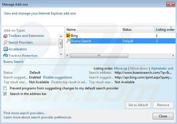 Removing Tika-search.com from Internet Explorer default search engine