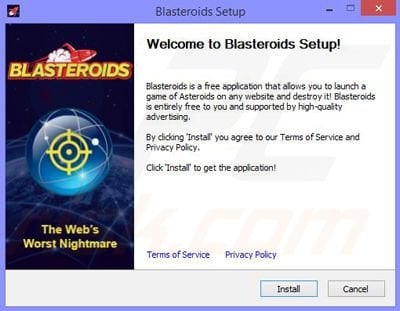 Blasteroids installer setup
