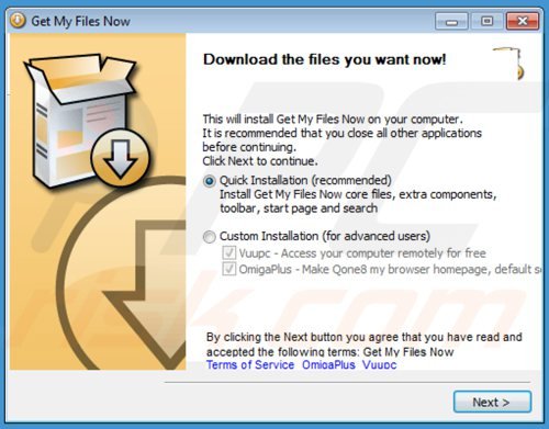 qone8 browser hijacker installer