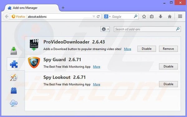Removing Thug Tracker from Mozilla Firefox step 2