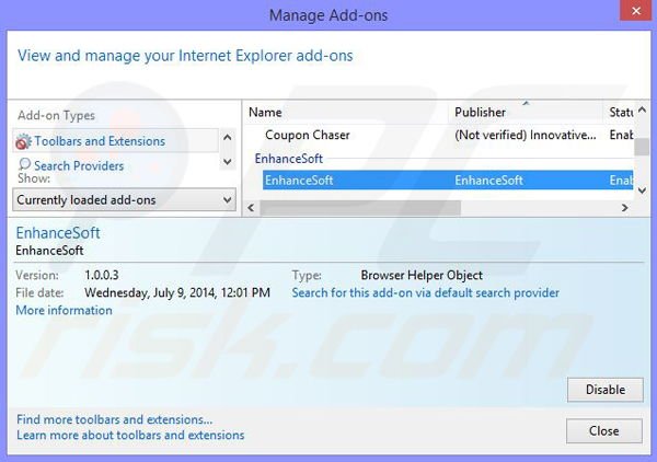 Removing Deal Keeper from Internet Explorer step 2