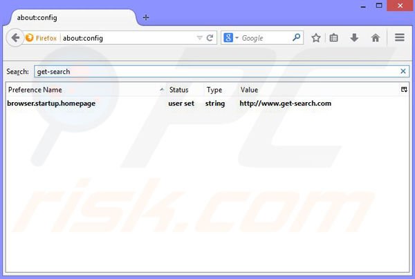 Remove Get-Search browser hijacker from Mozilla Firefox step 3