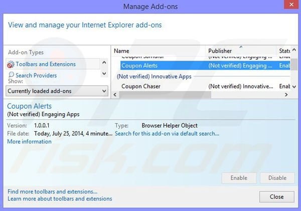 Removing iReview from Internet Explorer step 2