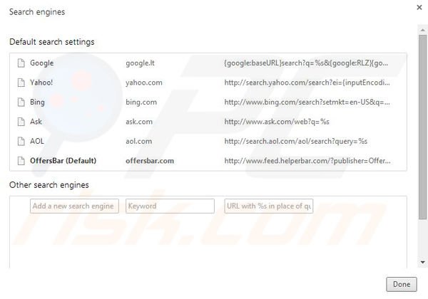 Remove OffersBar browser hijacker from Google Chrome step 4
