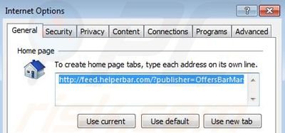 Remove OffersBar browser hijacker from Internet Explorer step 2
