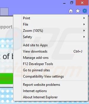 Removing PortalMore from Internet Explorer step 1