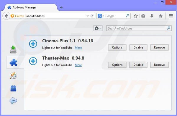 Removing Theater-Max ads from Mozilla Firefox step 2