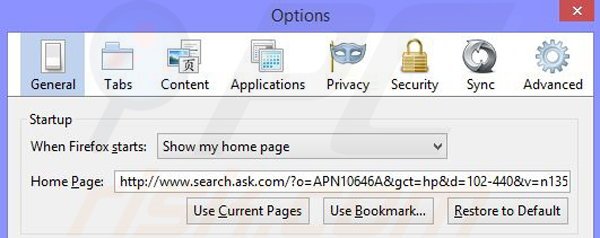 Remove Music App browser hijacker from Mozilla Firefox step 2