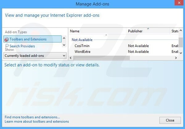 Removing AdvanceElite from Internet Explorer step 2