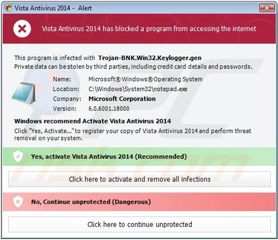 vista antivirus 2014 blocking execution of installed programs