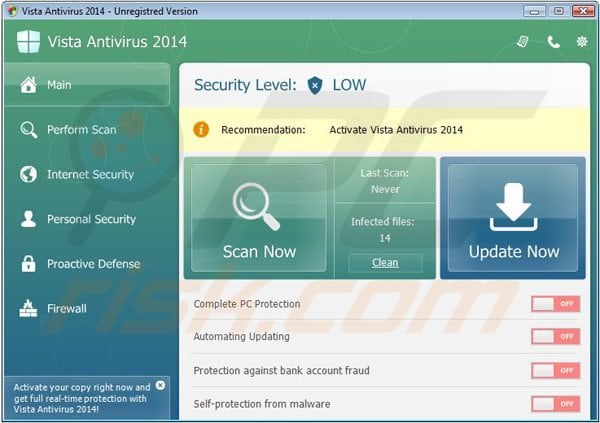 vista antivirus 2014 fake antivirus program