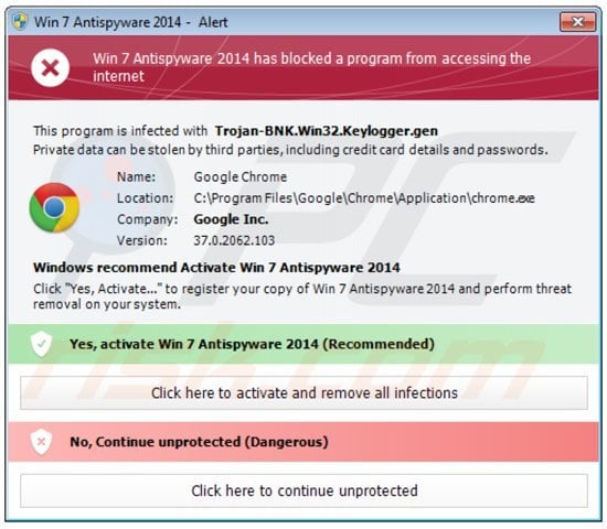 win 7 antispyware 2014 blocking execution of installed programs