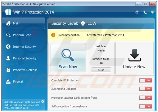 win 7 protection 2014 fake antivirus program