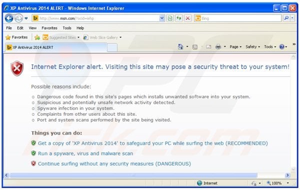 xp antivirus 2014 blocking Internet access