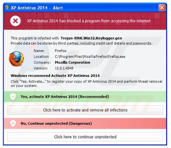 xp antivirus 2014 blocking execution of installed programs