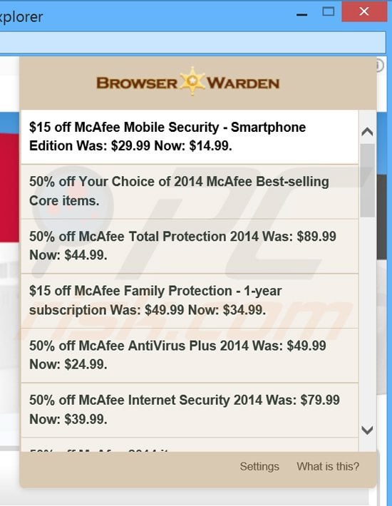 browser warden coupon ads