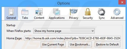 Removing MyWeddingAdviser from Mozilla Firefox homepage