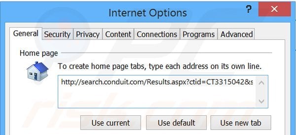 Removing search.conduit.com from Internet Explorer homepage