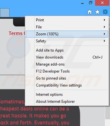 Removing TicTaCoupon ads from Internet Explorer step 1