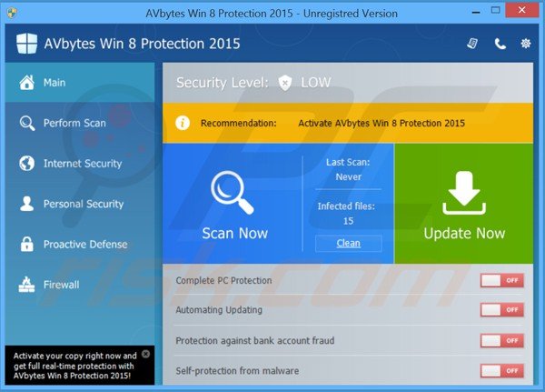 avbytes win8 protection 2015 main window