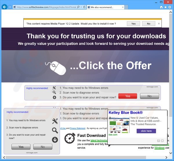 Deceptive advertisements delivered by BonusBerry adware