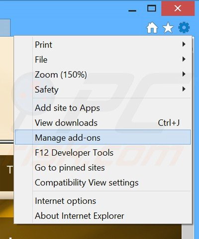Removing EzDownloader ads from Internet Explorer step 1