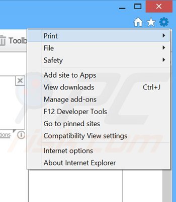 Removing FlexibleShopper ads from Internet Explorer step 1