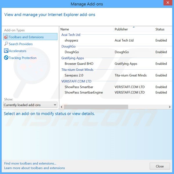 Removing Hold Page from Internet Explorer step 2