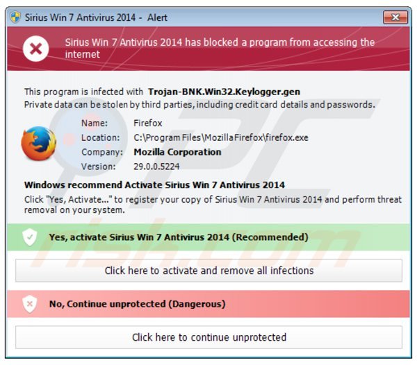 sirius win 7 antivirus 2014 blocking execution of installed programs