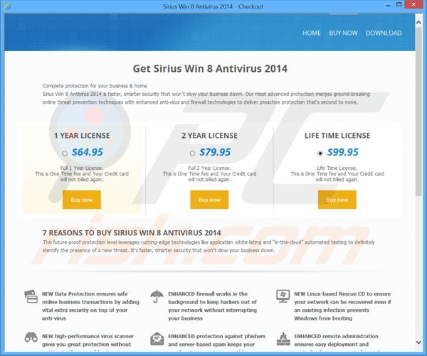 sirius win 8 antivirus 2014 rogue payment website