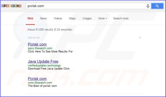 wordproser adware generating ads by CM in Google search results