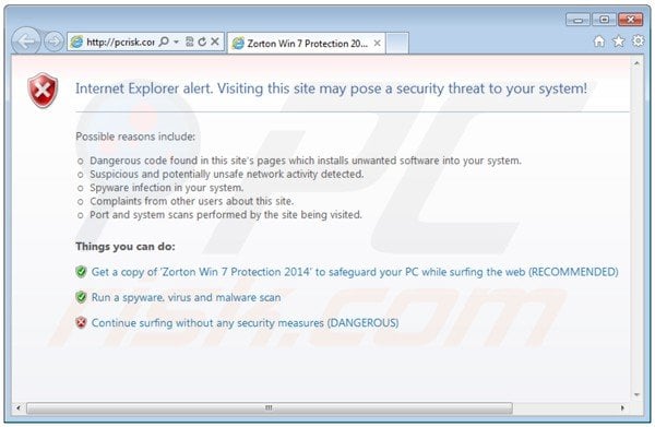 zorton win7 protection 2014 blocking Internet access