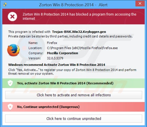 zorton win8 protection 2014 blocking execution of installed programs