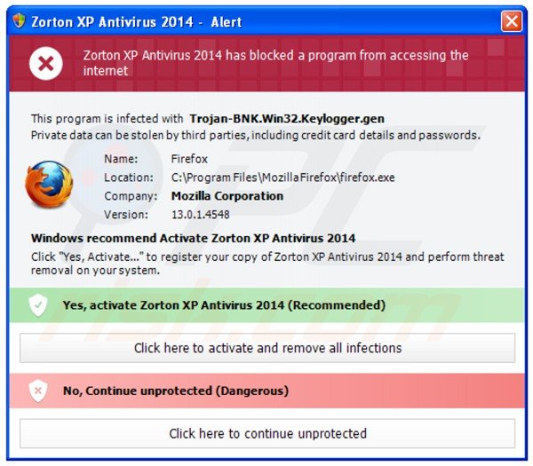 zorton xp antivirus 2014 blocking execution of installed programs