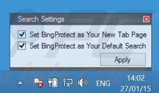 BingProtect changing browser settings