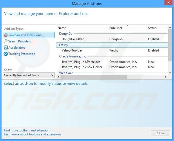 Removing Clicon ads from Internet Explorer step 2
