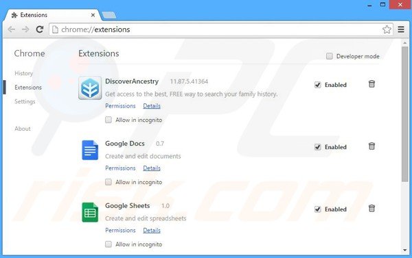 Removing GameTrekkers related Google Chrome extensions