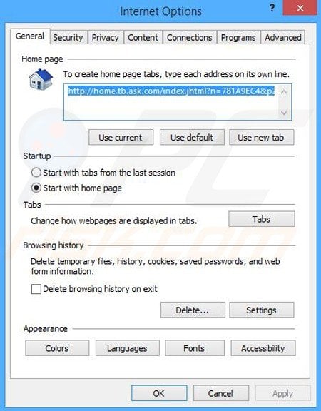 Removing MyScrapNook from Internet Explorer homepage