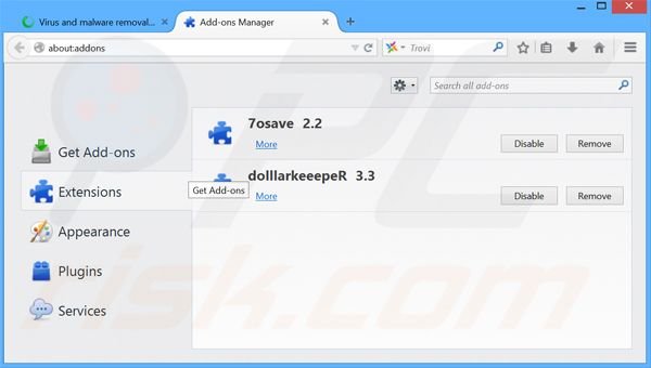 Removing takesave ads from Mozilla Firefox step 2