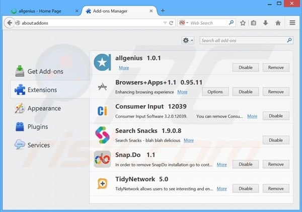 Removing Match Pal ads from Mozilla Firefox step 2