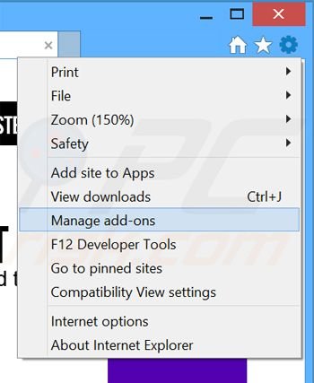 Removing SaveNewaAppz ads from Internet Explorer step 1