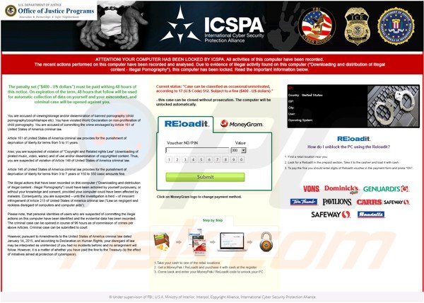 usa reveton 2015 ransomware virus - ICSPA scam