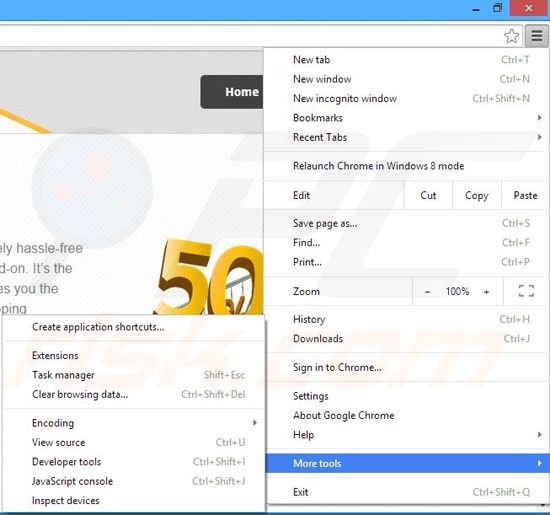 Removing Download Keeper ads from Google Chrome step 1