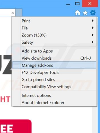 Removing HitBuzz ads from Internet Explorer step 1