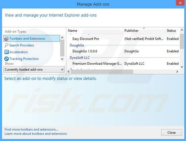 Removing Macitnow ads from Internet Explorer step 2