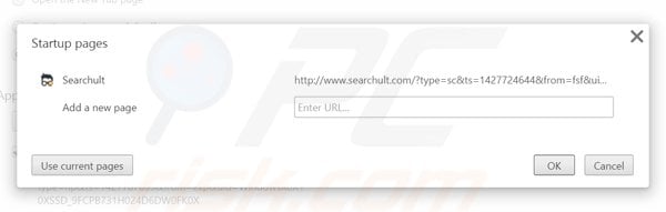 Removing searchult.com from Google Chrome homepage