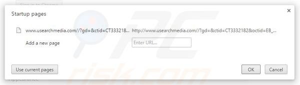 Removing usearchmedia.com from Google Chrome homepage