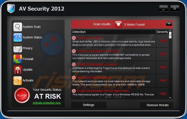 AV Security 2012 rogue program
