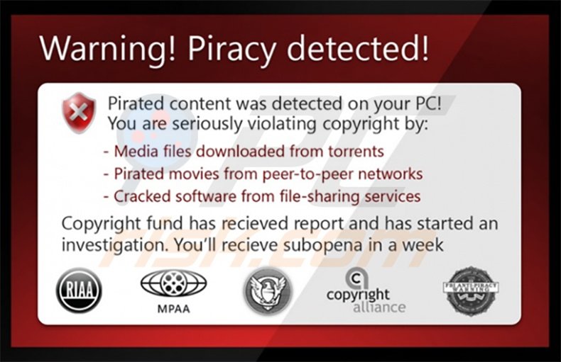 Warning! Piracy detected! rogue program