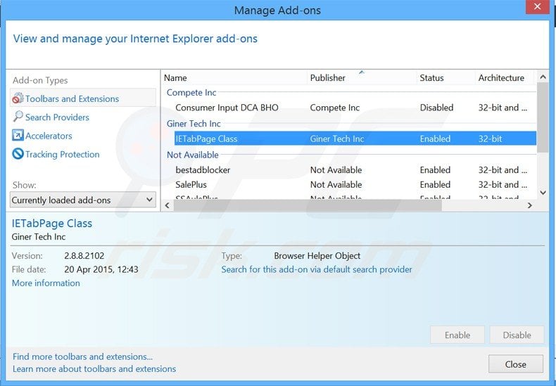 removing oursurfing.com related Internet Explorer extensions